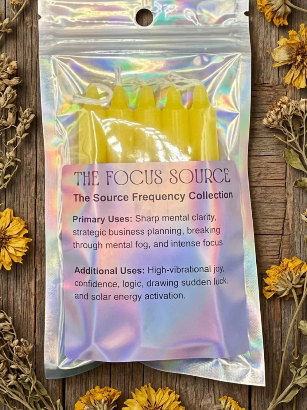 FOCUS SOURCE Yellow Spell Candles Ritual Chime Candle Altar Candles Clarity Joy